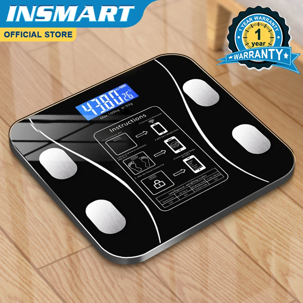 INSMART Smart Body Weight Scale Digital Body Composition Body Weight Balance Bioimpedance Scale BMI Floor Scales Bathroom Scale