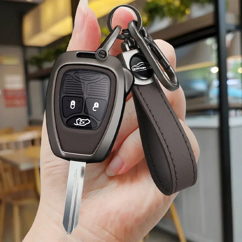 سبيكة حافظة مفاتيح السيارة غطاء ل جيب رانجلر البوصلة ل جيب ليبرتي كرايسلر 300C عن بعد فوب السيارات يحمي قذيفة الملحقات