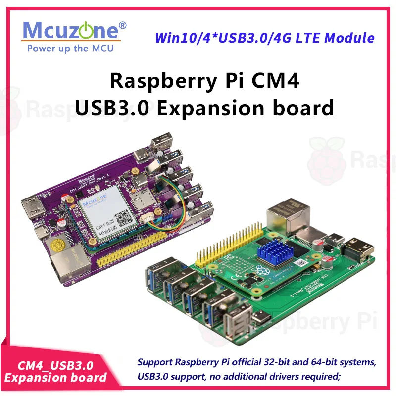 CM4 USB3.0 expansion board Raspberry Pi Compute Module 4 based  VL805 PCIe to USB3.0  5G openwrt arm win10