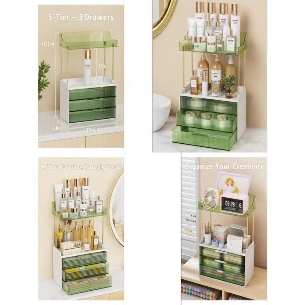 Organizers And Storage, Makeup Organizer Sturdy Durable Attractive,Ideal For Vanity, Countertop, Counter, Perfume, Skincare, Ca