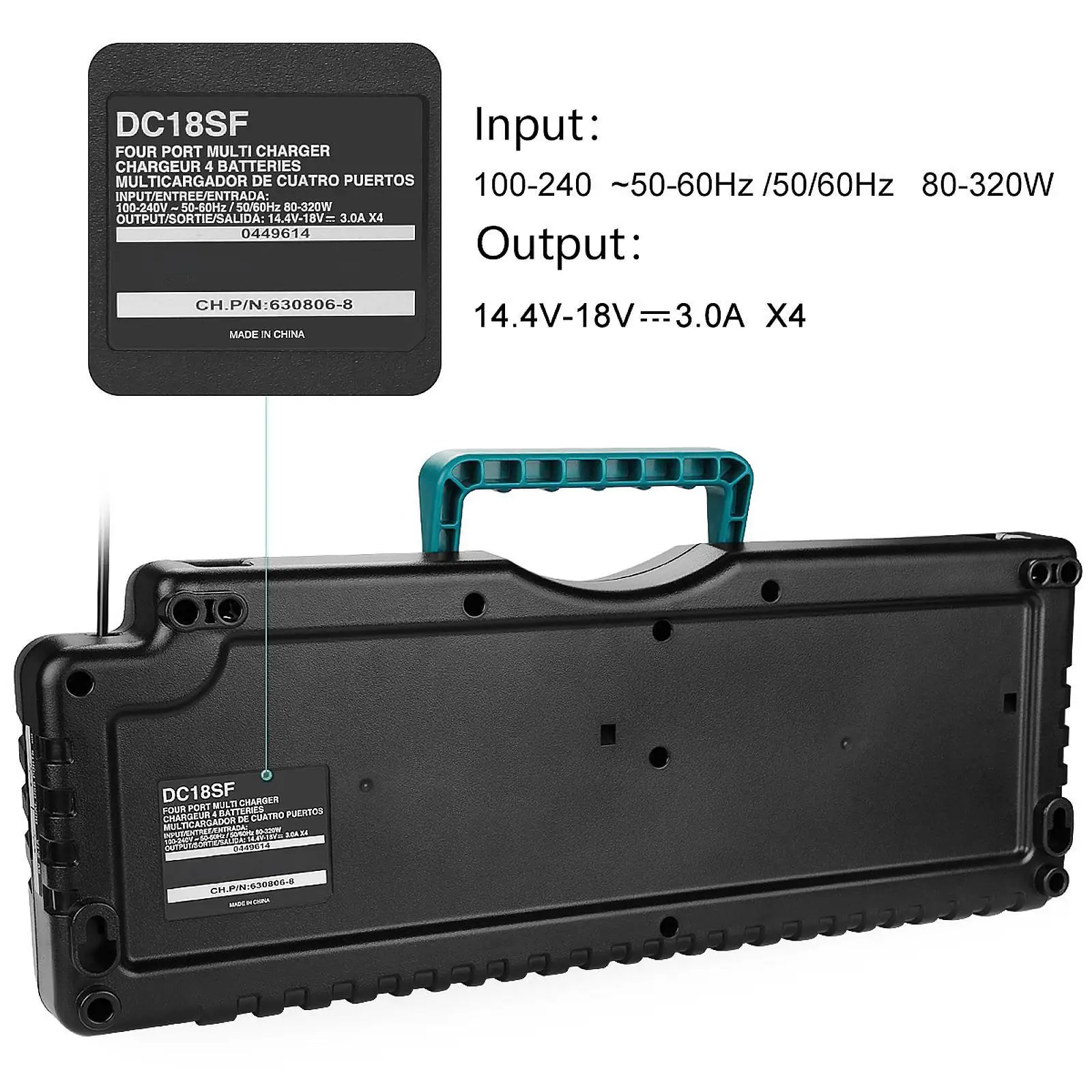 

14.4V 18V Battery Charger Fast Charging Lightweight Quick Charger for BL1850