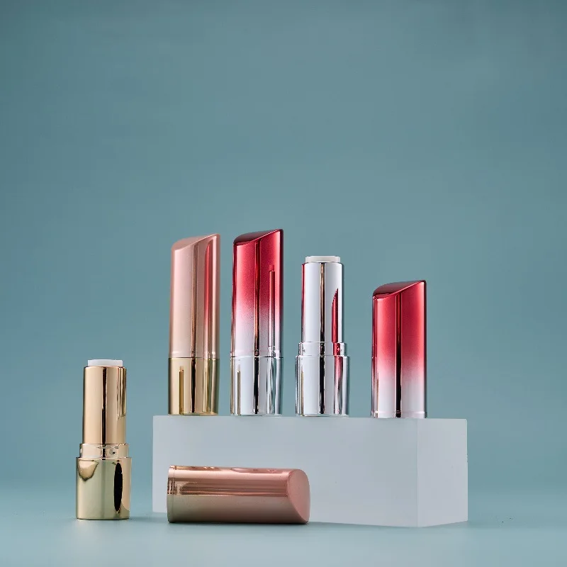10/30pcs Gradient Pink/Red Round Empty 12.1mm Lipstick Tube Lip Balm Container Lipstick Shell Packaging Cosmetics Refillable
