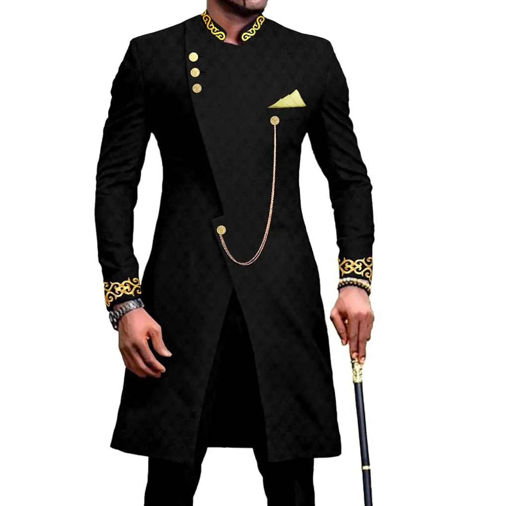 

Men's fashion luxury one pendant chain dress two-piece set