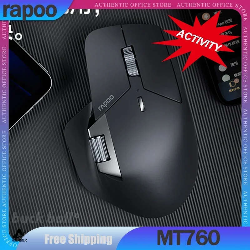 Rapoo MT760 Gamer Mouse 3Mode 2.4G Bluetooth Wireless Mouse Lightweight Mute Mouse Office E-sport Gaming Mice For Windows Gifts