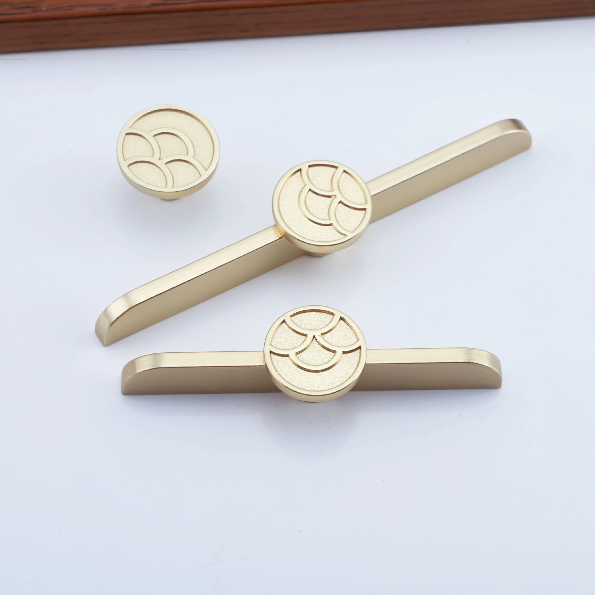WV New Chinese-Style Yunteng Single- And Double-Hole Cabinet Door Drawer Pulls Light Luxury Furniture Handles