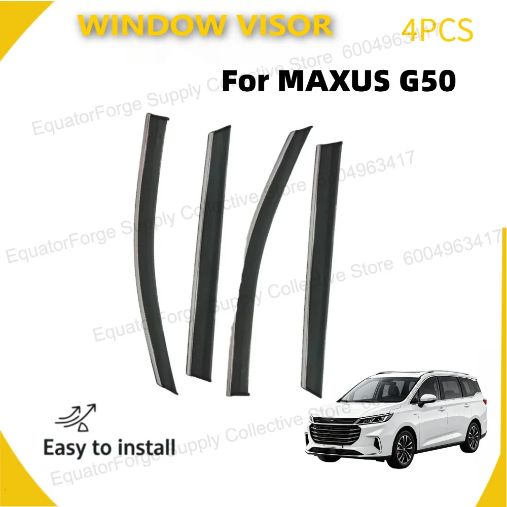 

High-End Injection Window Visor for MAXUS G50, PC+Stainless Steel, Rain Sun Guard, Car Accessory
