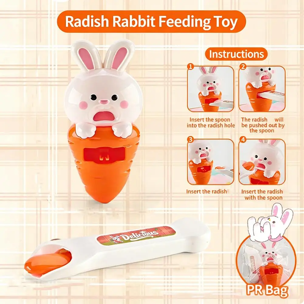 Set di Giocattoli per l'Alimentazione di Animali Cartoon, Coniglio/Capybara, Gioco Interattivo di Cucina, Regalo di Compleanno per Bambini e Bambine