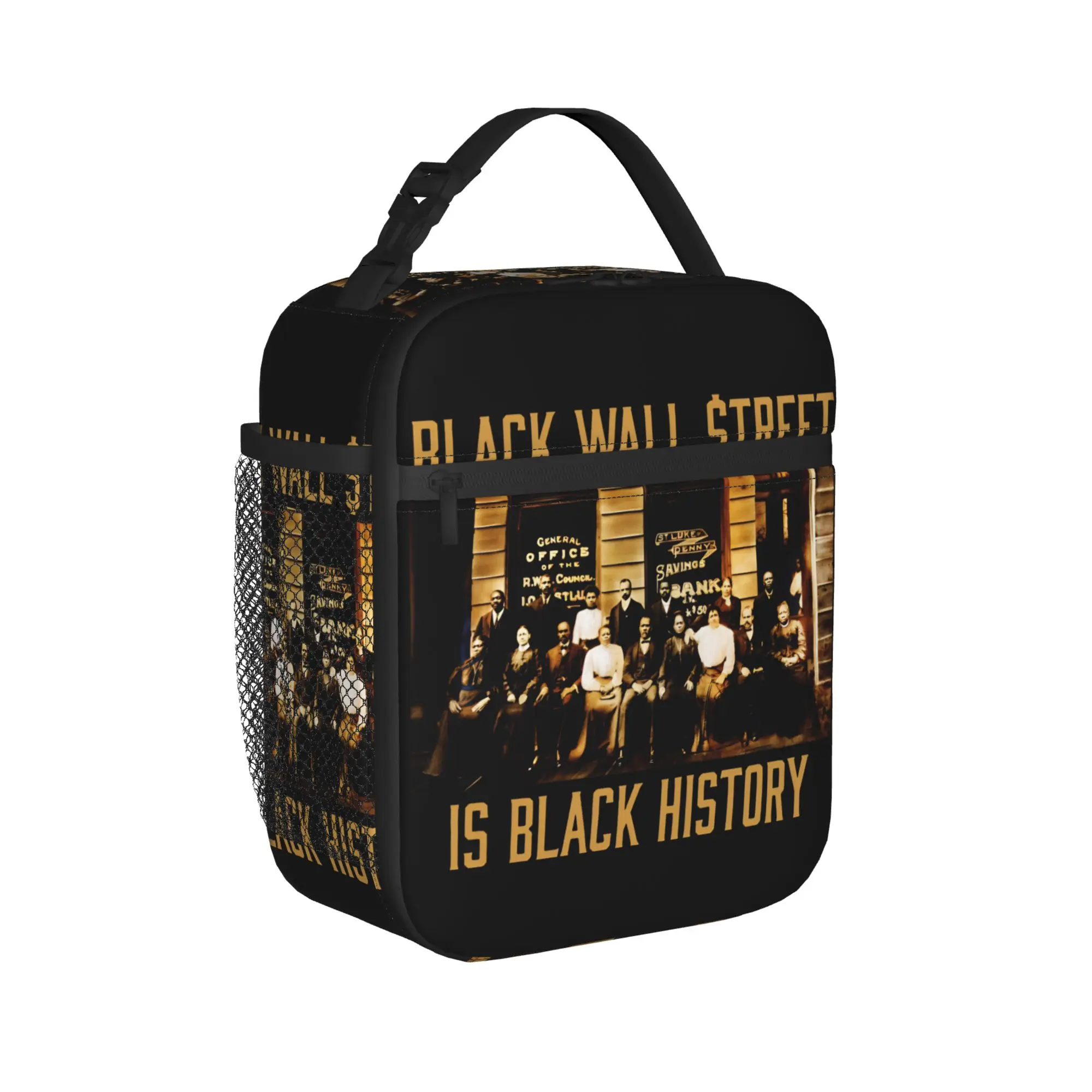 Black Wall Street Is Black History Insulated Lunch Bags Cooler Bag Lunch Container  High Capacity Lunch Box Tote Food Handbags