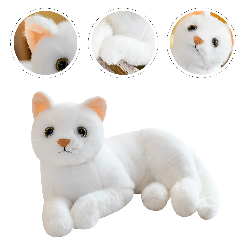 Black and White Cat Stuffed Animal Plush Toy Animals for Girls Toys Ornaments Kids