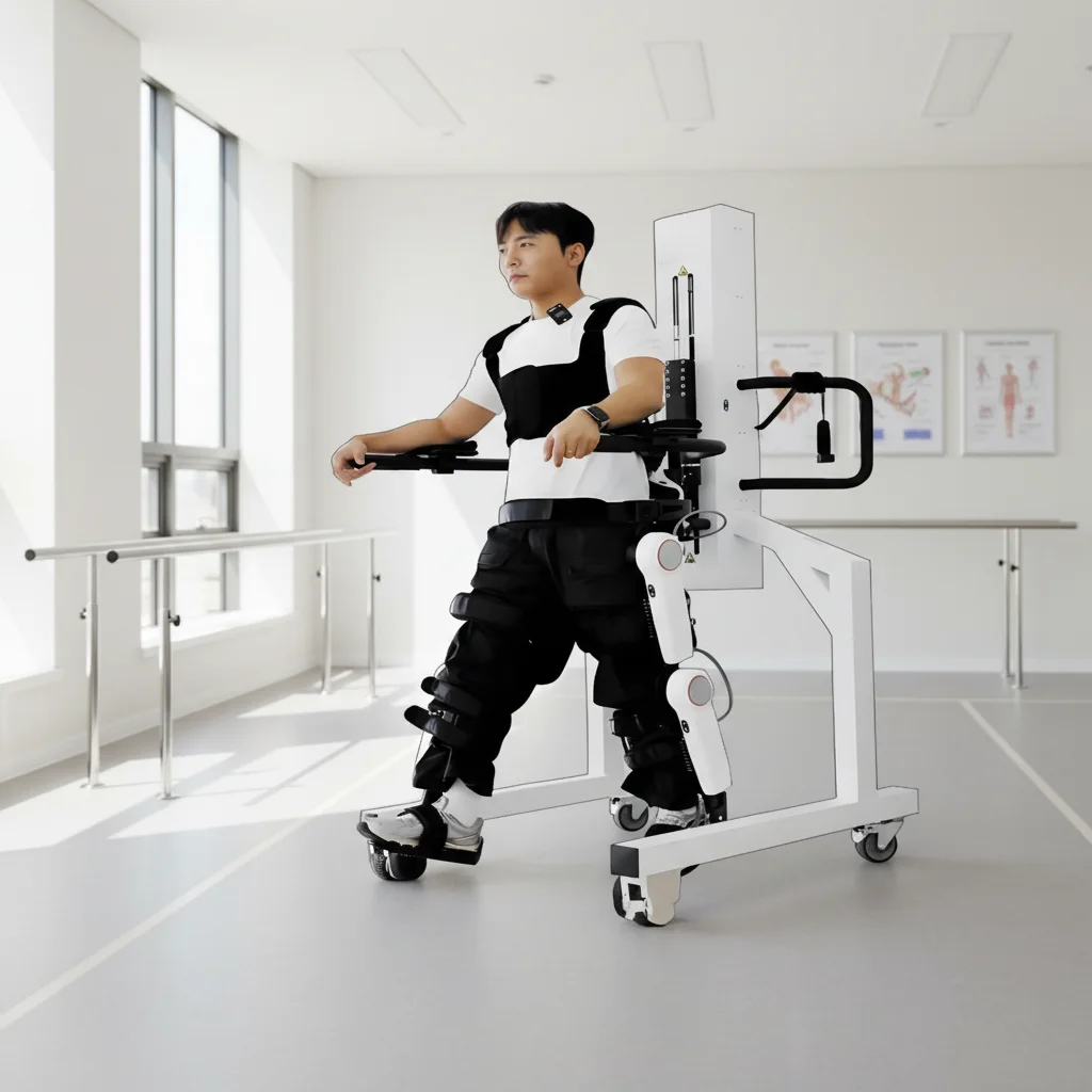Lower Limb Exoskeleton Rehabilitation Robot Automated Gait Training Device for Post-Stroke Injury Mobility Recovery