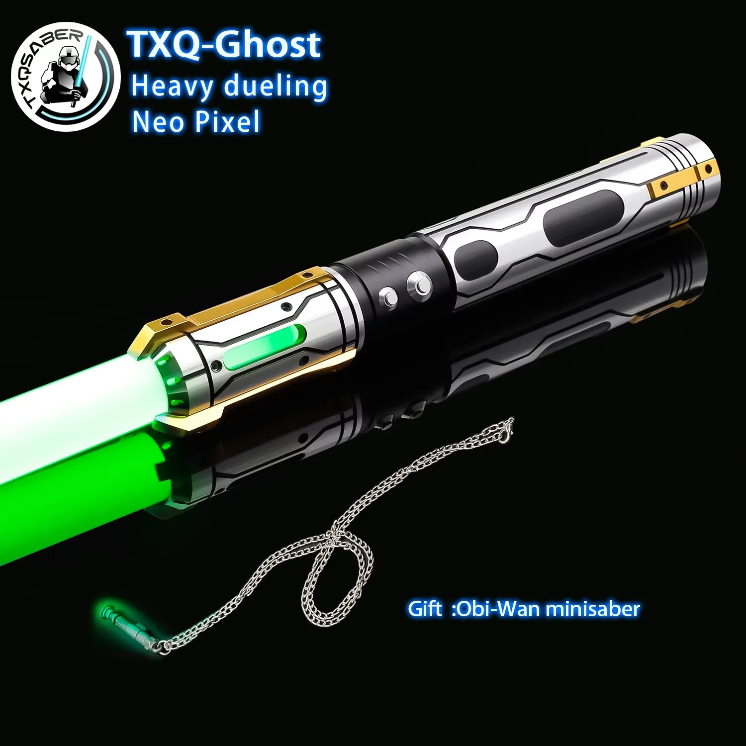 

TXQSABER Ghost Lightsaber Metal Hilt With LED Smooth Swing Heavy Dueling RGB Laser Sword Colors Change Cosplay Gift Kid Toys