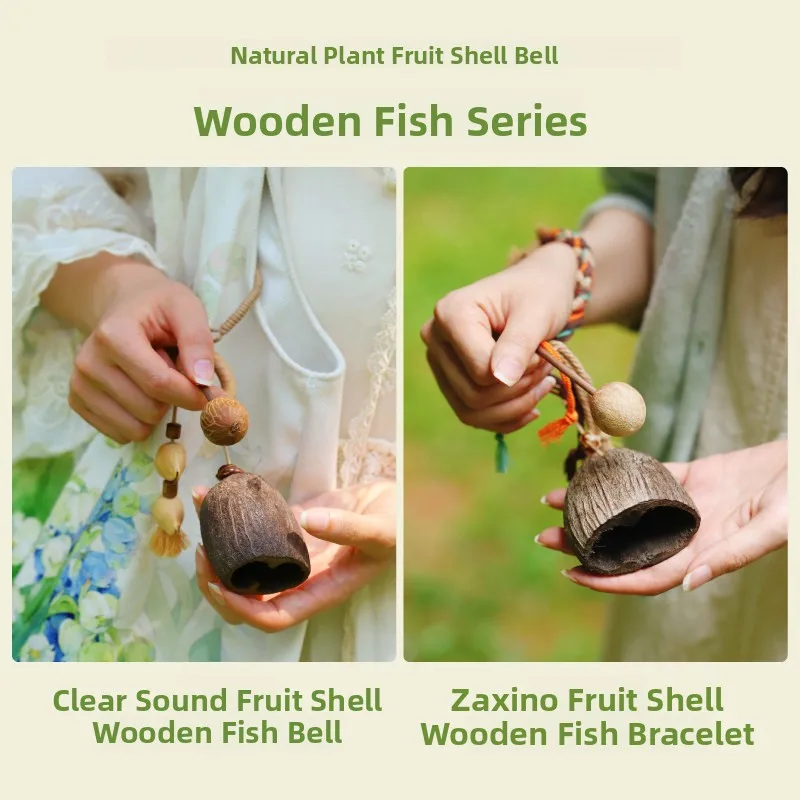 Menshino Natural Fruit  Handshake Bell Car Bag Hanging Ornament Stress Relief Gift Sound Therapy Mobile Phone Carrot Shaped