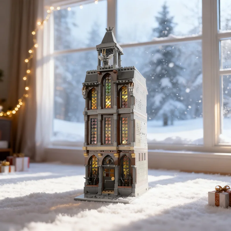 

2192 детали MOC Модульная модель городского пейзажа Фрэнк Стайн, строительные блоки, креативный подарок, DIY, декор для демонстрации, премиум-класс для взрослых и детей, для стола и дома