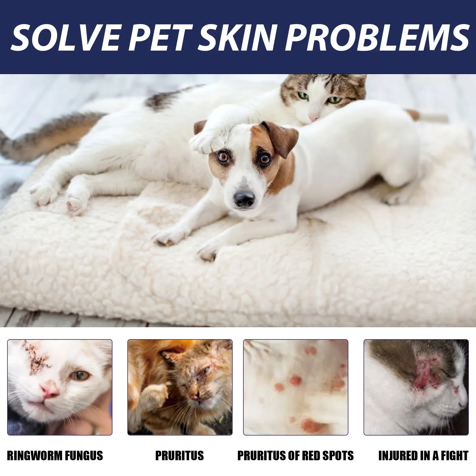 Pet skin cream, pet cat and dog skin care relief moss skin itching care cream