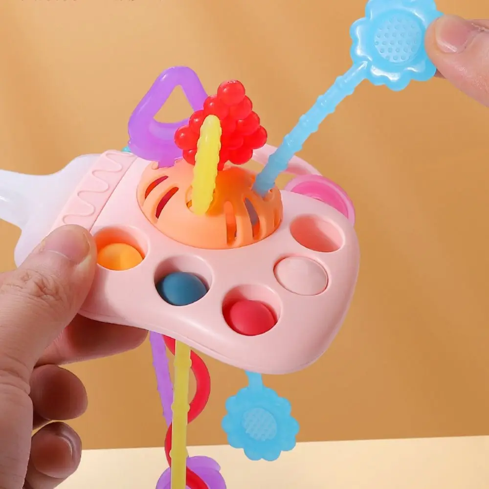Mangeoire tirer chaîne sensorielle bébé jouets multifonctionnel doux bébé main balle jouets mordable éducatif Montessori tirer chaîne