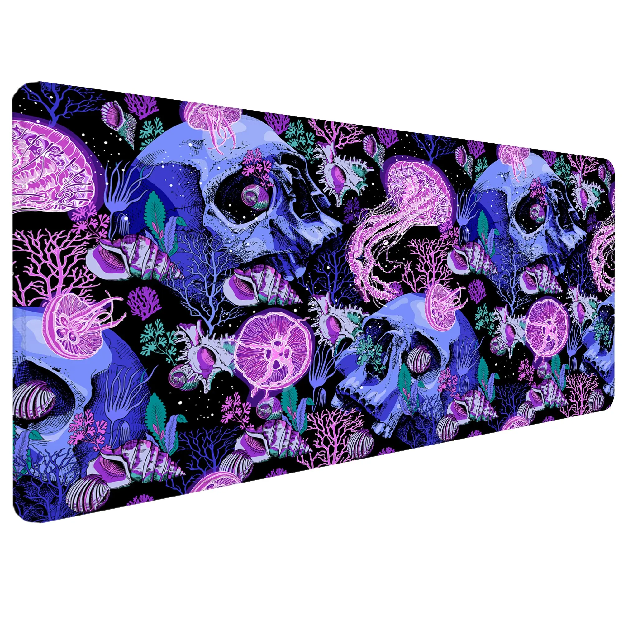 

Skull Gaming Mouse Pad,Jellyfish and Skeleton Large Mouse Pad Desk Mat Computer Keyboard with Non Slip Base for Home Office