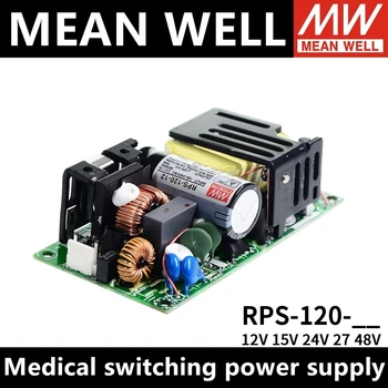 Good mean RPS-120-12 RPS-120-15 RPS-120-24 RPS-120-27 RPS-120-48 medical switching power supply PCB type low leakage current MW