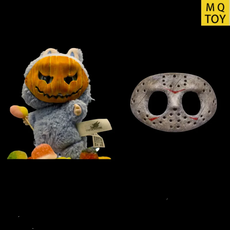 

For Labubu Accessorie 17cm Accessory Doll Funny Pumpkin Design 3d Photofinish Print Halloween Craft Handmade Mask Decoration Toy
