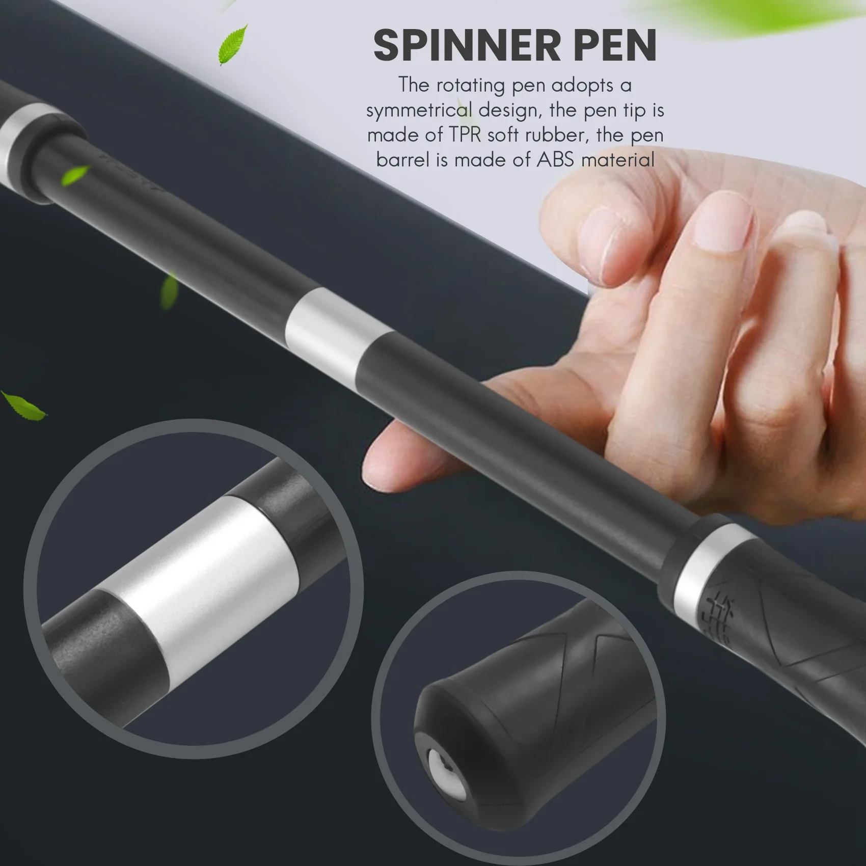 

Модернизированная ручка для пальцев, 2 шт., вращающиеся модные игровые вращающиеся ручки, летающая вращающаяся ручка с утяжеленным шариковым пальцем, вращающаяся ручка (черный)