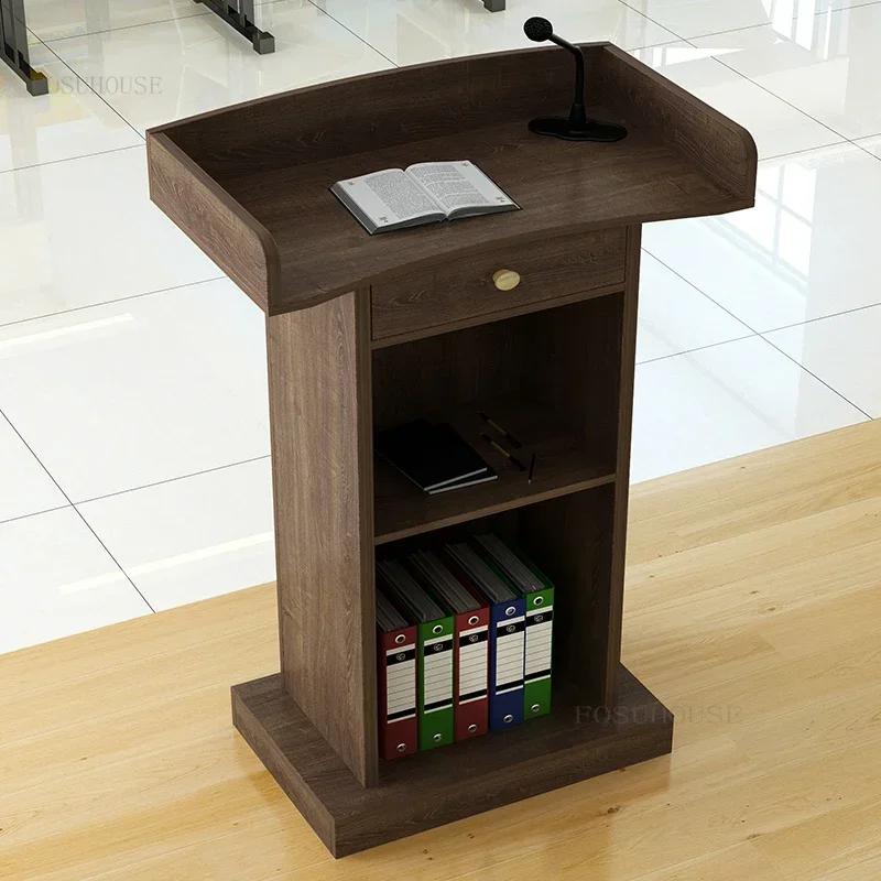 Simple Office Furniture Reception Desks Podium Speech School Church Lectern Pulpit Modern Meeting Room Emcee's Desk Book Shelves