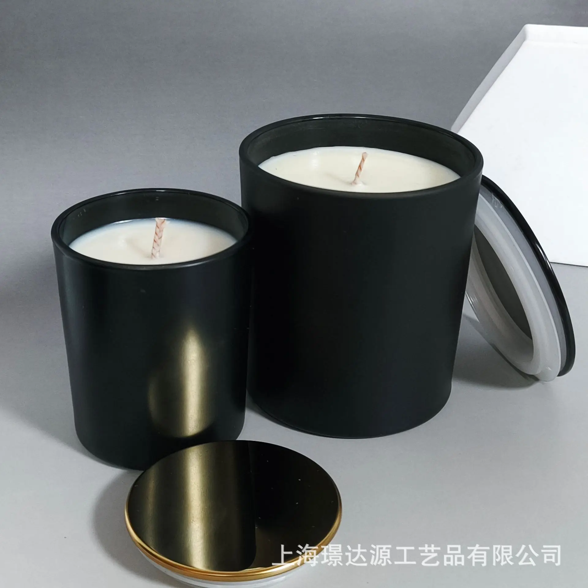 Manufacturer Scented Candle Soybean Wax Candle Smokeless 7084 8090 90100 Sub-black Ya Black Glass Candle