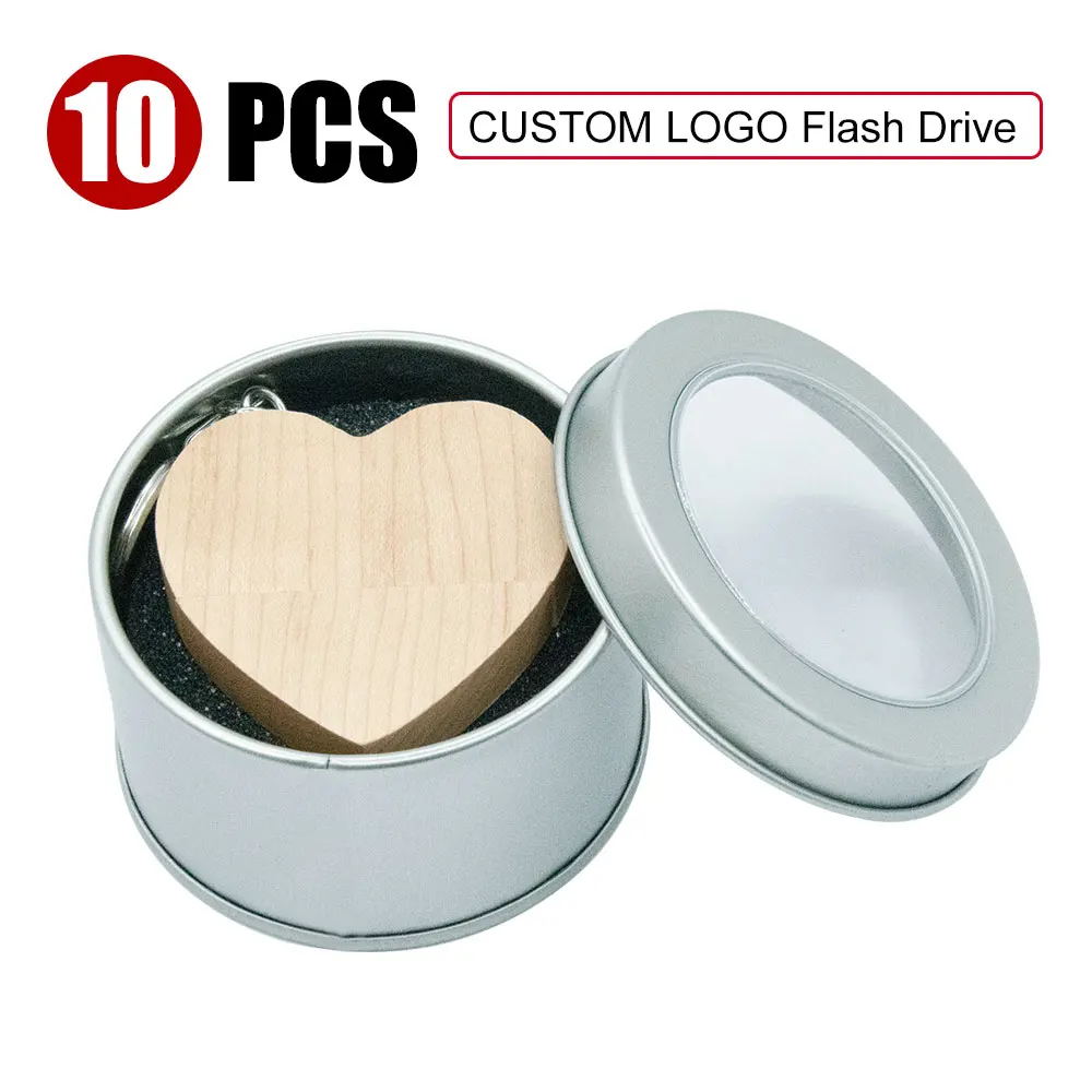 Clé USB 2.0 en bois avec logo personnalisé gratuit, clé USB du procureur, disque U, cadeau de mariage, 4 Go, 16 Go, 32 Go, 64 Go, 1PC, 10PC