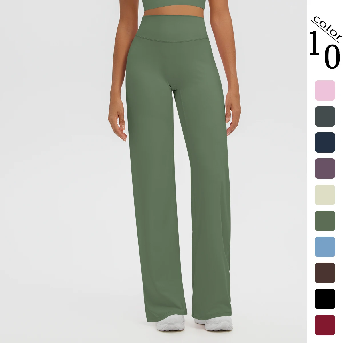 1PC Quick Drying High Waisted Loose Wide Leg Pants for Women's Sports Pants Solid Color Outdoor Running Gym Pencil Pants