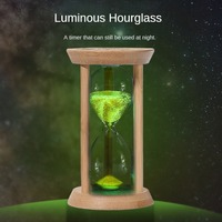 Creative Bamboo Fluorescent Hourglass Timer Home Bedroom Decoration 1-30 Minute Night Light Time Hourglass Decoration Gifts