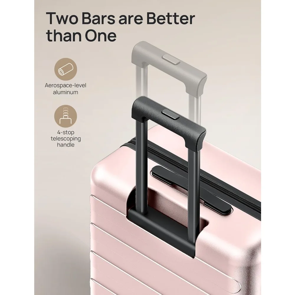 مجموعة أمتعة مكونة من 3 قطع - حقائب حمل متوسطة وكبيرة قابلة للتوسيع مع عجلات دوارة للسفر