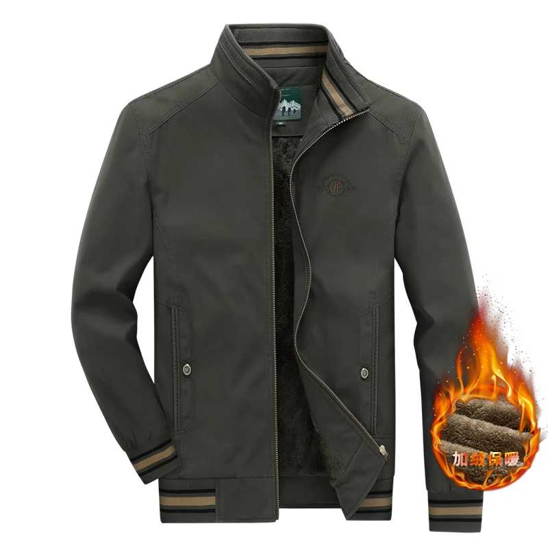 

Fleece Warm Zipper Jackets Top Men's Fashion Aviator Jacket Fleece Thickened Warm Baseball Jacket Autumn and Winter Coats Men