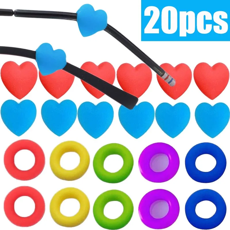 

10/20pcs Ear Grip Hooks Anti-slip Holder Heart Silicone Ear Hook Glasses Leg Sleeve Bracket Fastener Anti-fall Eyewear Holder