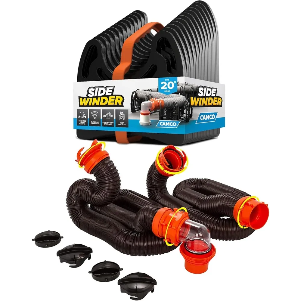 

RV Sewer Hose Kit with 20ft Flexible Drain Hose and Telescopic Support Pole for Campers