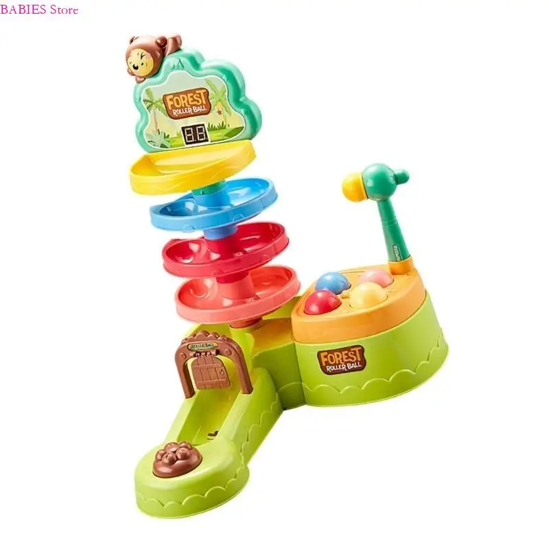 

C9GB Educational Balls Drop Toy Kids Roll Swirling Tower Pounding Ball Preschool Toy