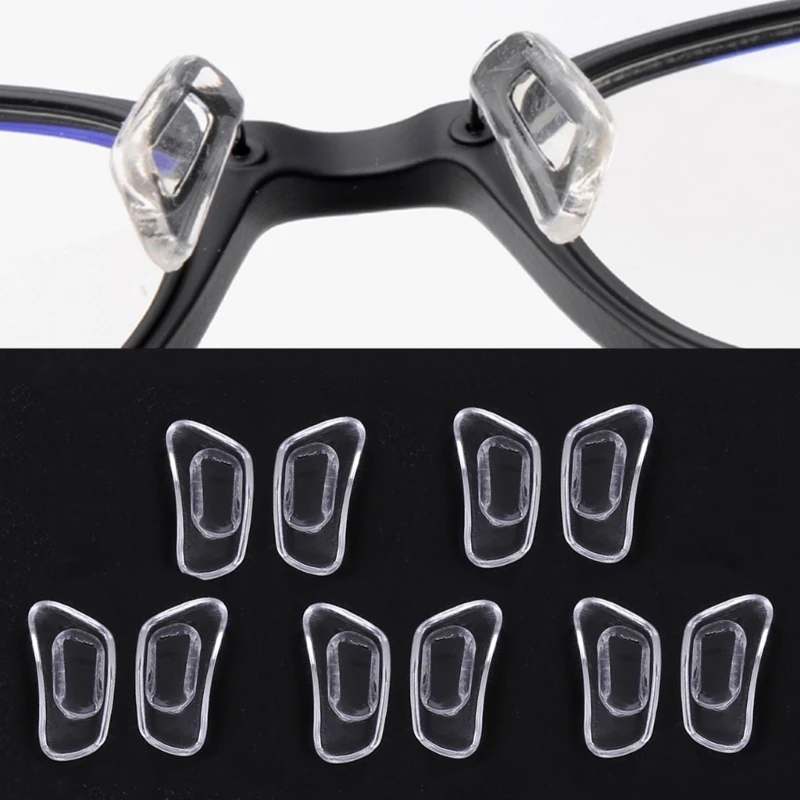 

5 Pairs/Lot Inserted Bayonet Silicone Eyeglasses Soft Nose Pads Glasses Massage 066C