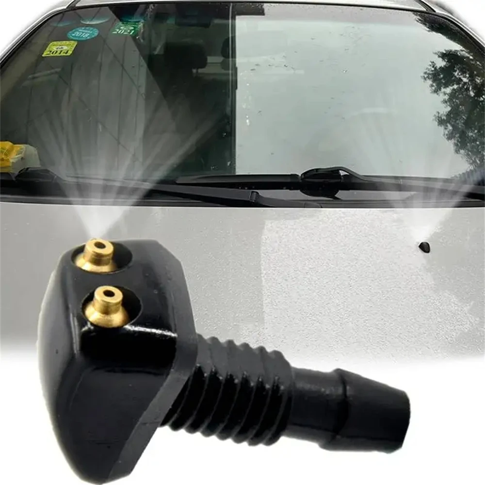 Pair 2pcs Universal Car Windshield Washer Nozzle Engine Hood Wiper Straight Column Spray Nozzle Spray Head Car Wiper Accessories