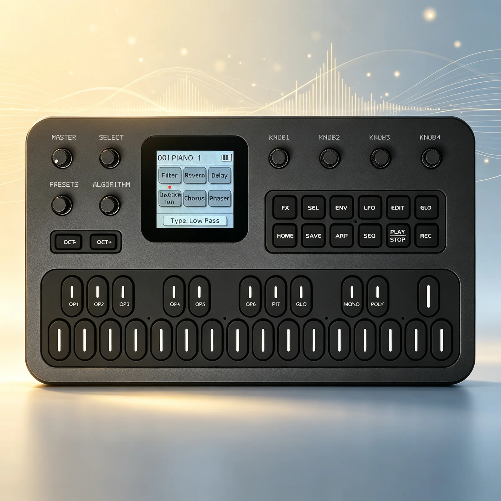 M-VAVE FM-1 Portable Audio FM Synthesizer 3-Channel MIDI Built-in 6 Effects 3.5mm Stereo Output