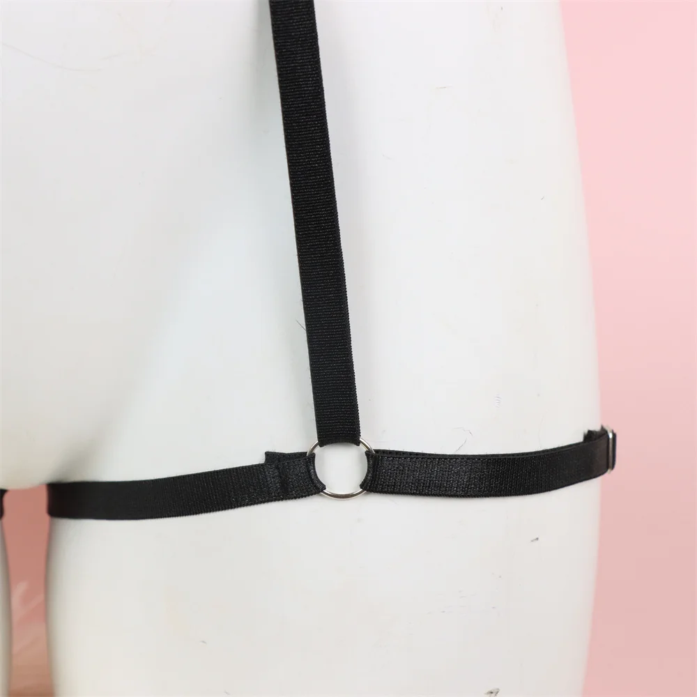 Harajuku Style Solid Color Waist Band With Leg Rings Women Sexy Lingerie Gothic Punk Collocation Harness Garter Suspender Belt