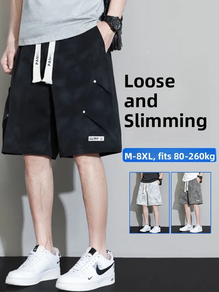 

MoChao American Sle Workwear orts Men's Summer Thin Loose Versatile Straight Leg Sports Five-Quarter Pants Breathable Cas...