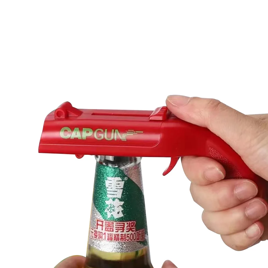 Cap Gun Bar Tool Creative Flying Launcher Bottle Beer Opener Drink Lids Shooter Kitchen Gadgets  Wine Accessories