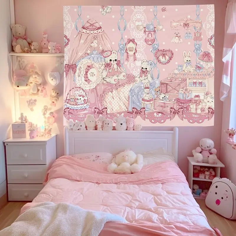 VIKAMA Rocking Horse & Bunny Doll Tapestry Wall Hanging, 6 Designs, Wall Decor for Bedroom Living Room Dorm