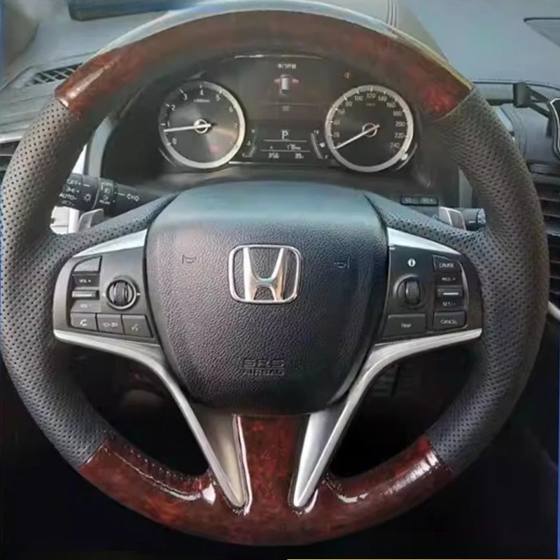 

Hand-Stitched non-slip genuine Leather car Steering Wheel Cover for Honda UR-V Avancier 2017-2023 Spirior 2014-2017