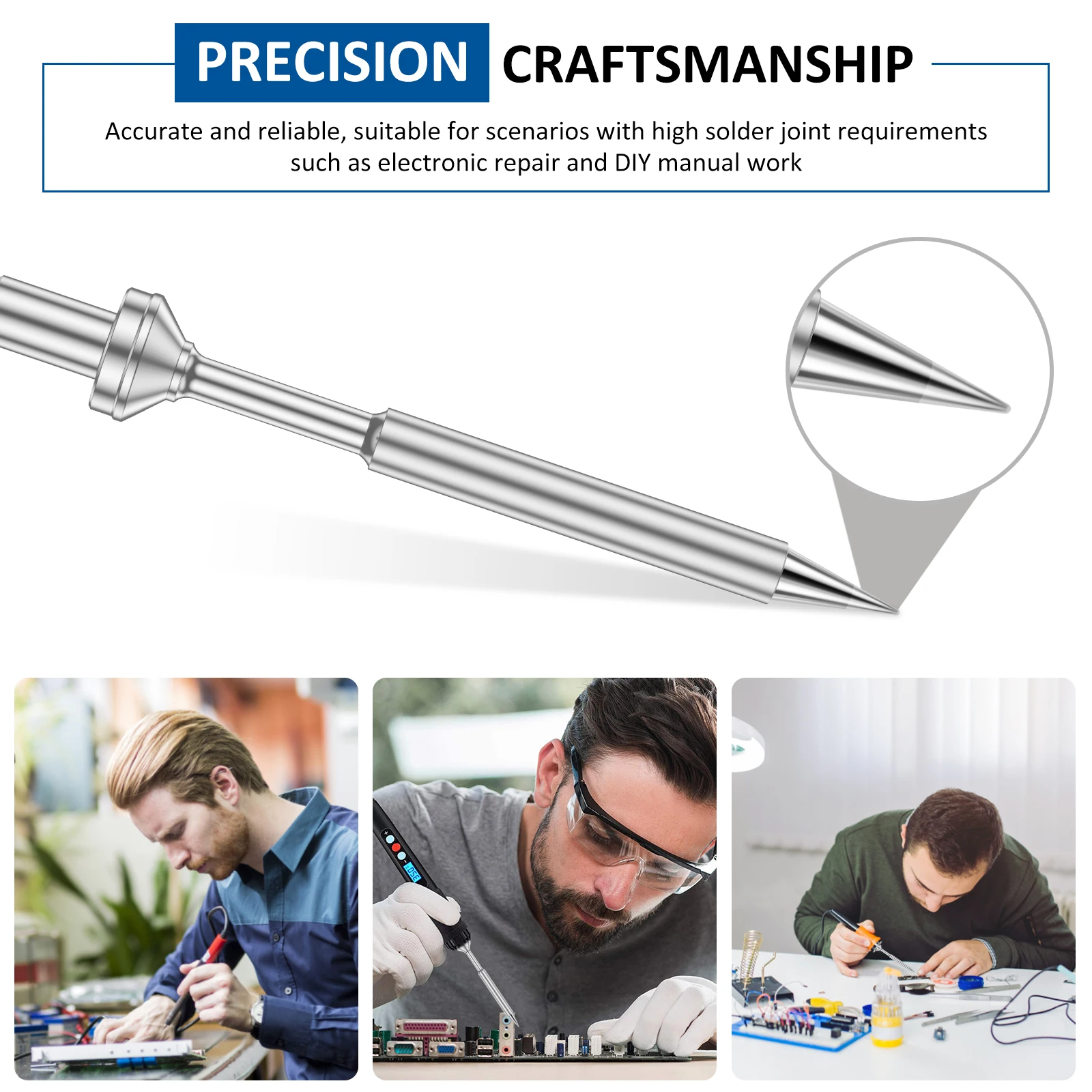 5 個のはんだごてチップセット TS100/TS101 用急速加熱サーモスタットはんだごて交換チップ電子修復ツール