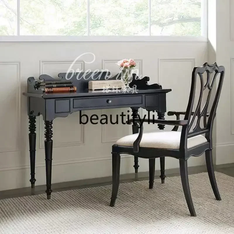 2003 French retro solid wood desk Nanyang style antique computer desk writing desk dressing table