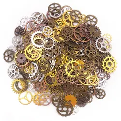 Mix casuale (circa 30/50g) Mix Size metallo meccanico Steampunk Cogs ingranaggi ciondolo Charms per gioielli fai da te che fanno accessori