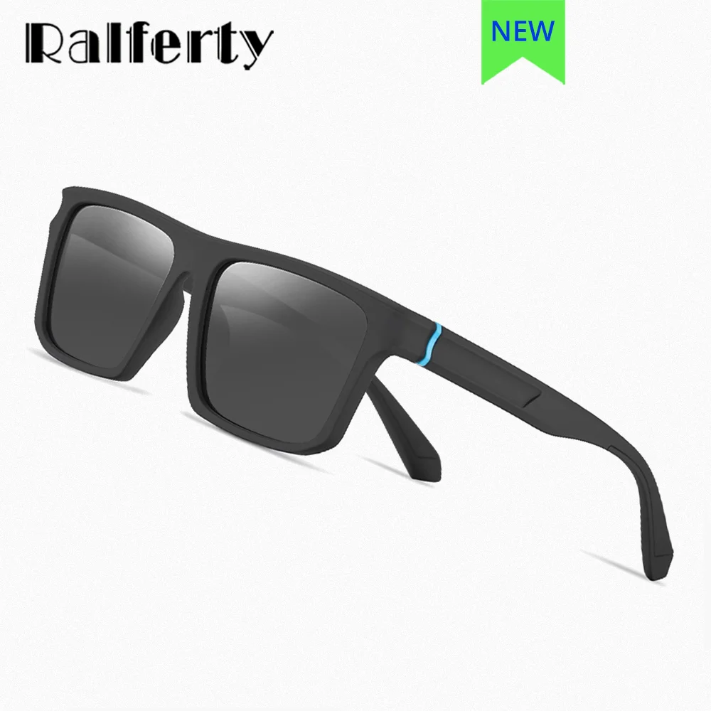 

Ralferty TR90 Polarized Sunglasses for Men Square Dark Glasses Mirrored Coating Sun Glasses Male Female Driver Fishing Eyewear