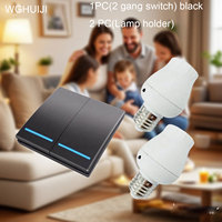 WIFI+RF433 smart switch +LED wireless lamp head, no wiring required, can be freely attached to the smart home wall switch