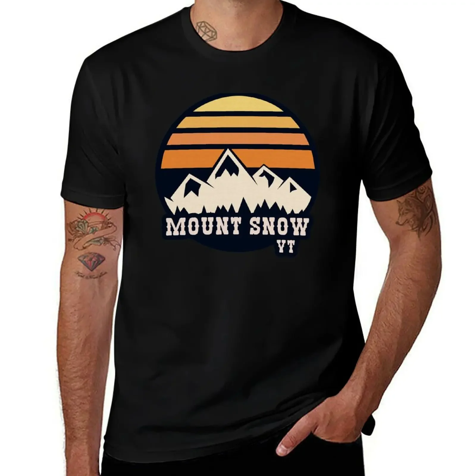 

Mount Snow Vintage T-Shirt quick-drying sweat Blouse hippie clothes t shirts for men cotton