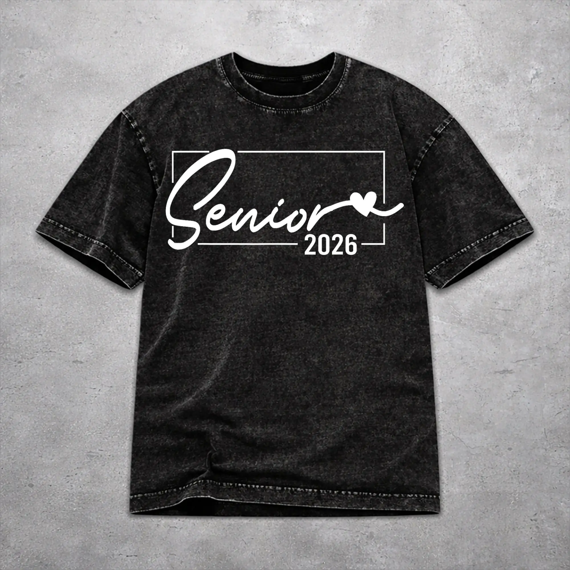 Class of 2026 Senior Graduation Washed T Shirt Retro Streetwear for Men Women  Loose Tee T-Shirts Short Sleeve
