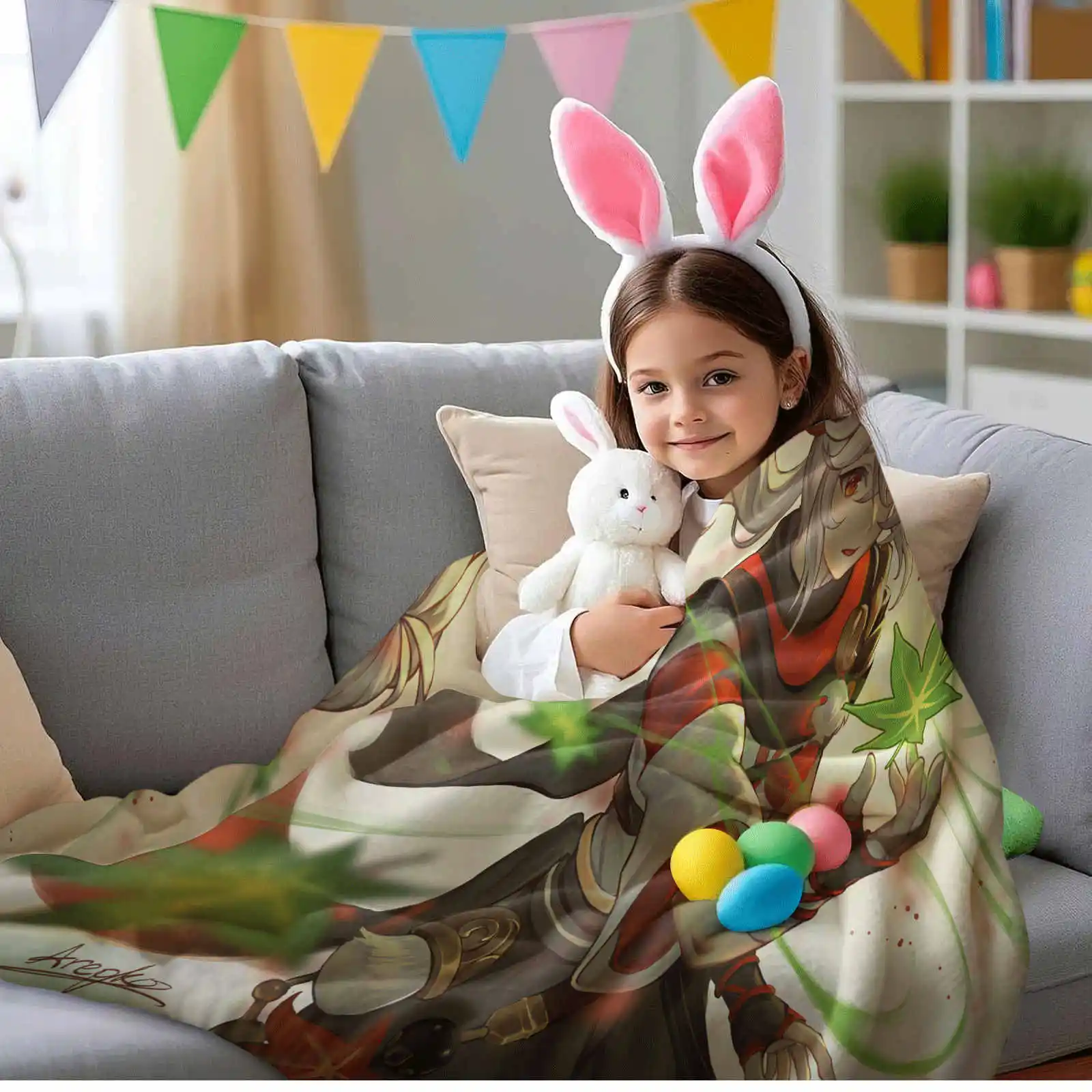 Genshin Impact Kaedehara Kazuha Coperta in flanella per letti da picnic Divano Casa Camera da letto Regali per bambini