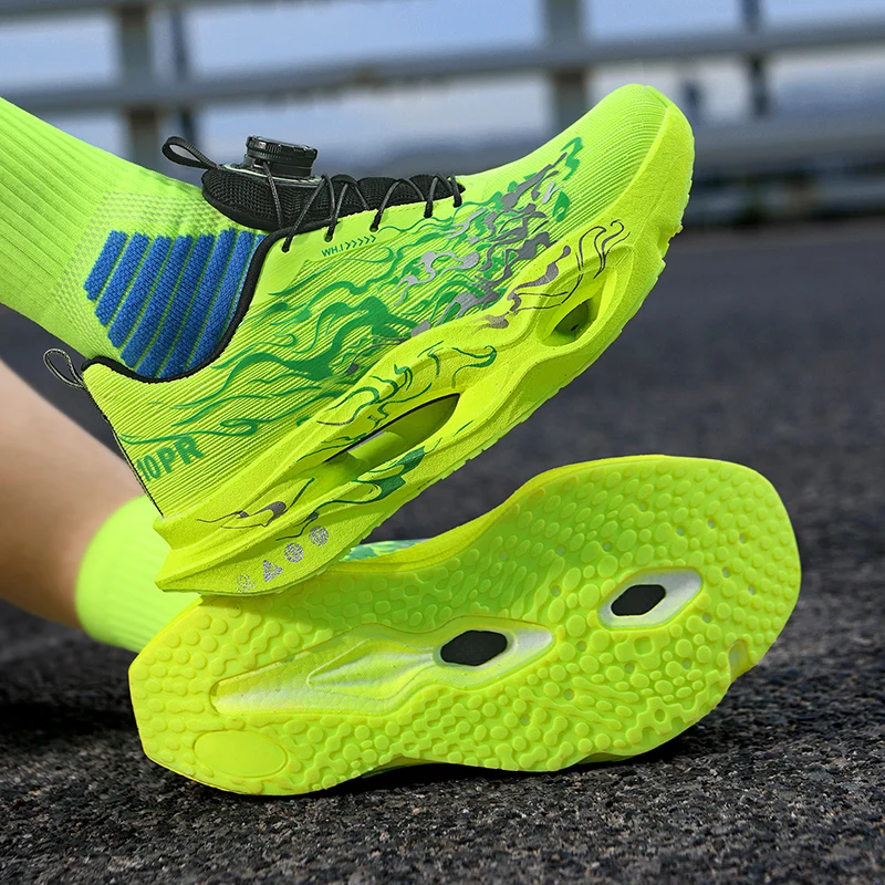 Men Carbon Plate Running Shoes Marathon Racing Breathable Anti Slip Cushioned Sneakers for Long Distance Jogging Sports Training - view 5